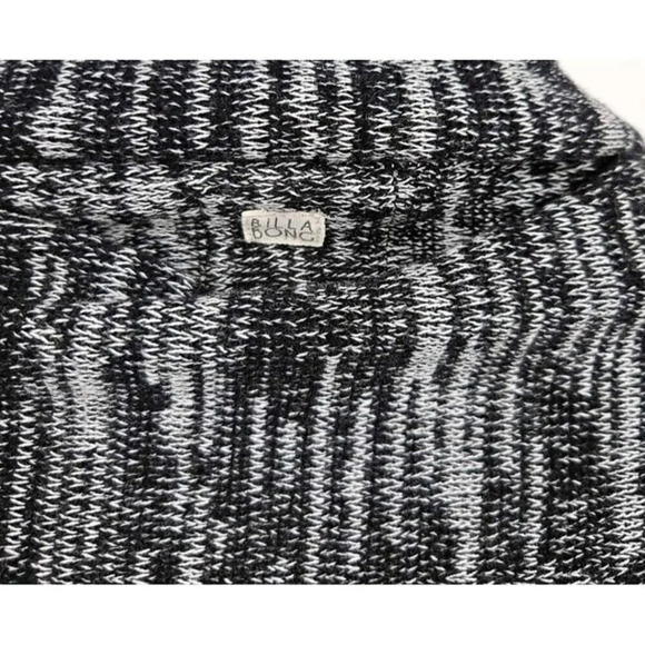 Billabong Open Front Cardigan Tribal Aztec Fringe Black/White Sweater Sz S - Picture 4 of 4